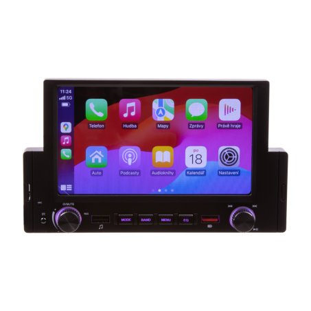 1DIN autorádio s 6,2" LCD CarPlay/AndroidAuto/Mirrorlink