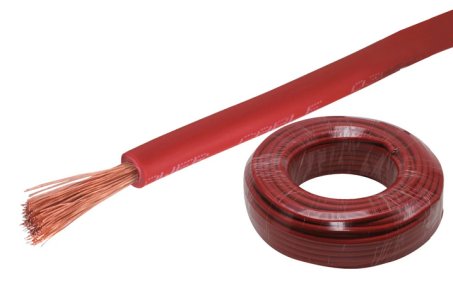 Napájecí kabel - rudý 8mm² - 1m