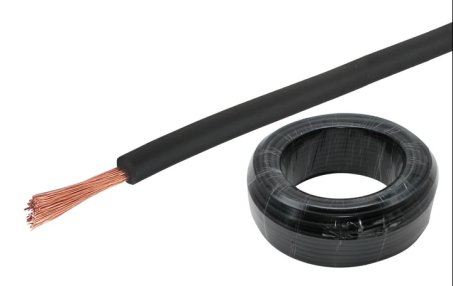 Napájecí kabel - černý 5mm² - 1m