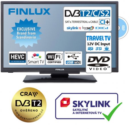 Televize Finlux 24" TV24FDM5760-T2 SAT DVD SMART WIFI 12V-