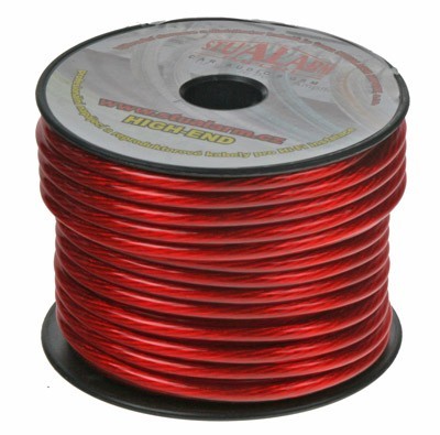 Kabel 6 mm, červeně transparentní