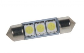 LED žárovka 24V s paticí sufit (36mm) bílá, 3LED/3SMD